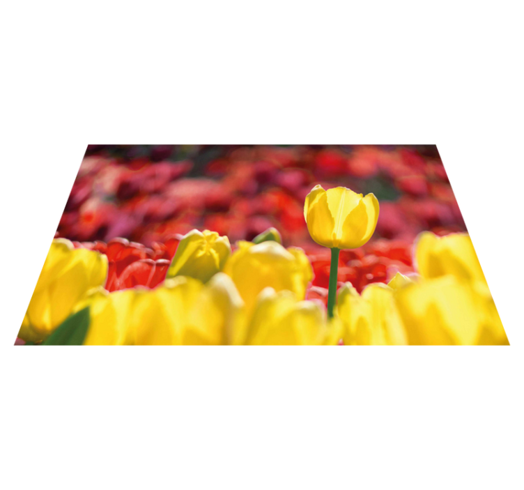 Tapis vinyle fleurs et plantes bouquets de tulipes jaunes - TenStickers