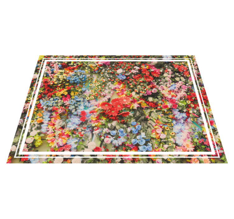Tapis vinyle nature motif floral coloré - TenStickers