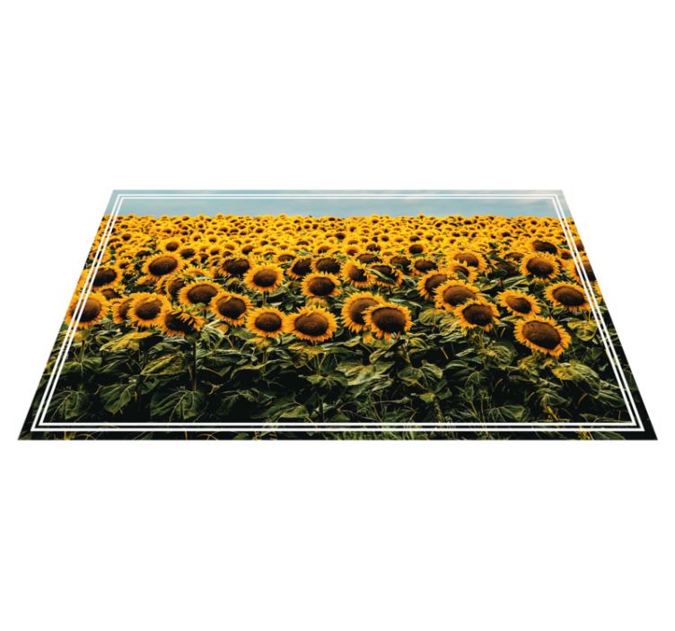 Tapis vinyle fleurs et plantes prairie de tournesols - TenStickers
