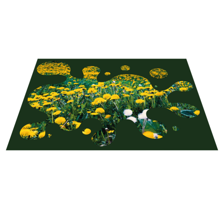 Tapis vinyle fleurs et plantes champ de pissenlits - TenStickers