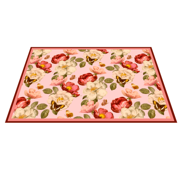 Tapis vinyle fleurs et plantes arrangement floral - TenStickers