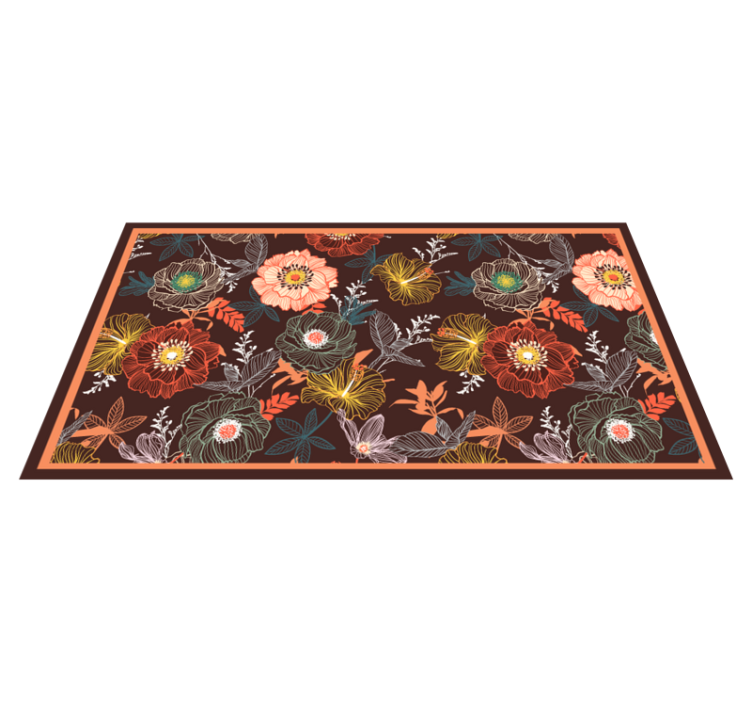 Tapis vinyle fleurs et plantes design éclat vintage - TenStickers