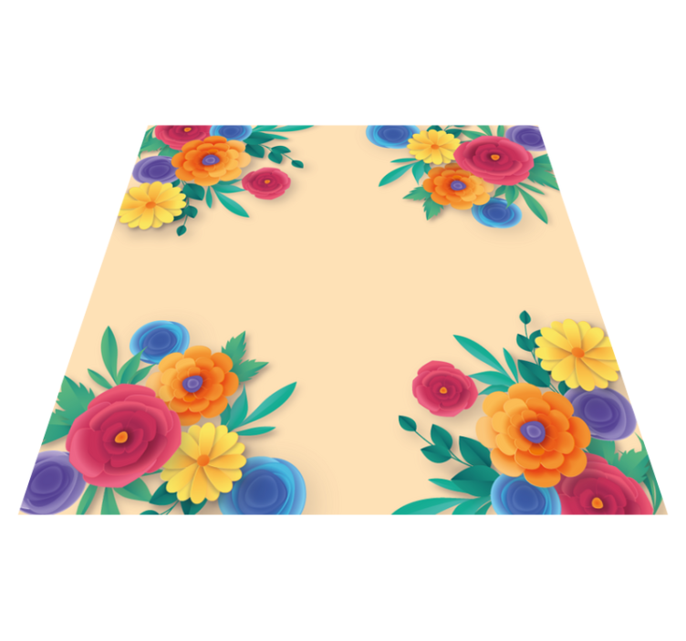 Tapis vinyle fleurs et plantes floraison vive - TenStickers