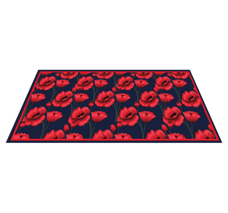 Tapis vinyle fleurs et plantes arrangement de coquelicots - TenStickers