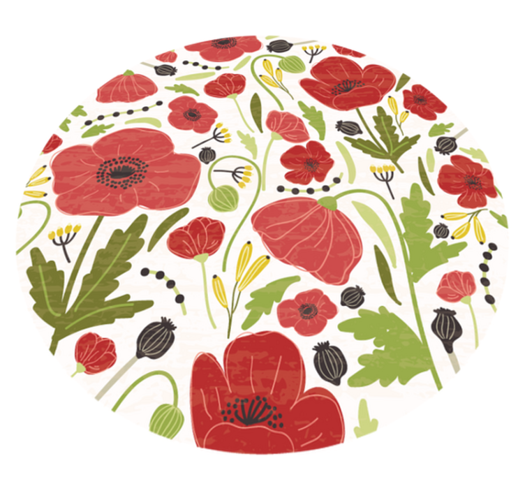 Tapis vinyle fleurs et plantes fleurs de coquelicot écarlate - TenStickers