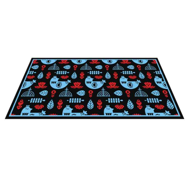 Tapis vinyle animal motifs folkloriques colorés - TenStickers