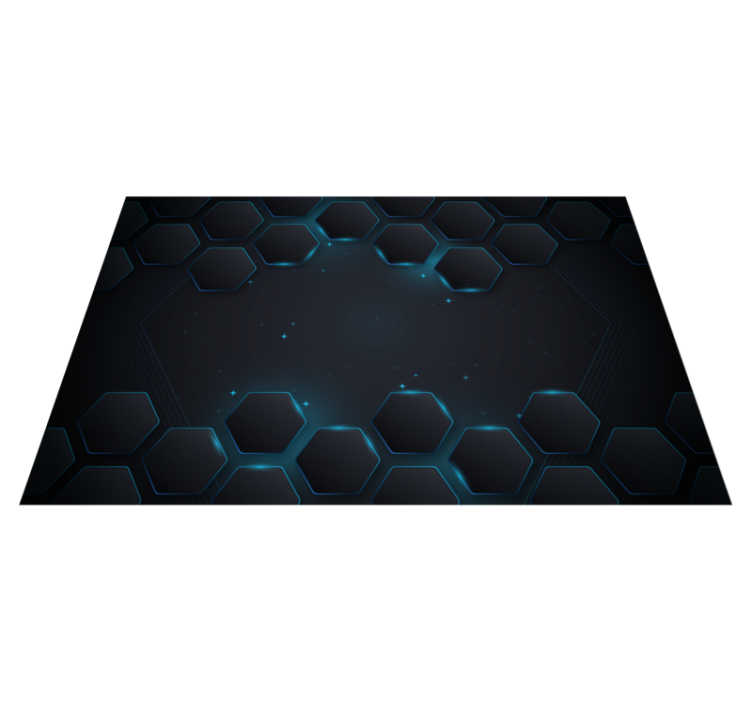 Tapis vinyles géométriques disposition hexagonale bleue - TenStickers