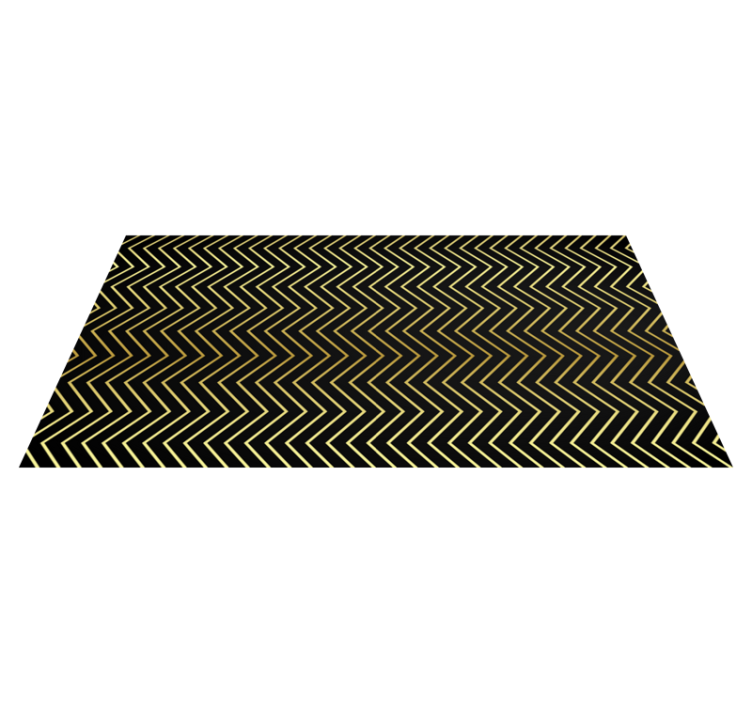 Tapis vinyles géométriques motif chevron doré - TenStickers