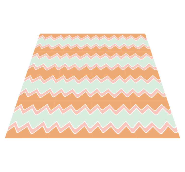 Tapis vinyles géométriques motif zigzag beige et bleu - TenStickers