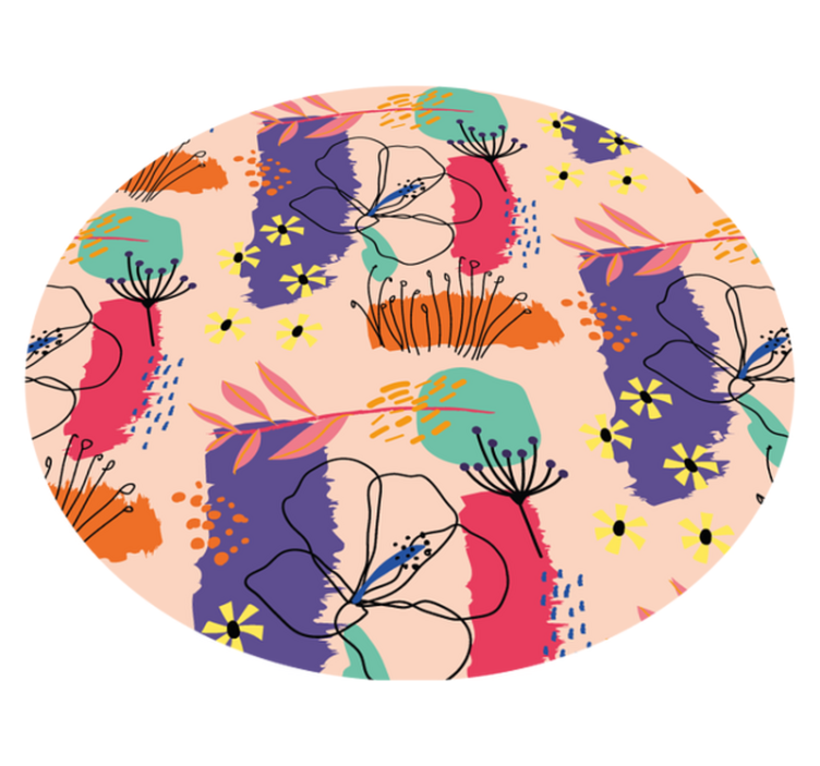 Tapis vinyle fleurs et plantes motifs floraux lumineux - TenStickers