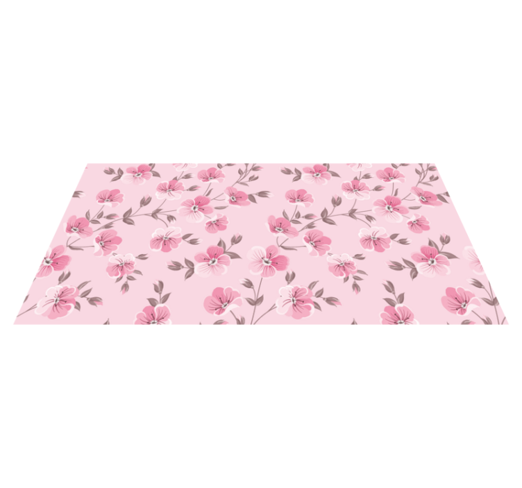Tapis vinyle fleurs et plantes harmonie florale rose - TenStickers