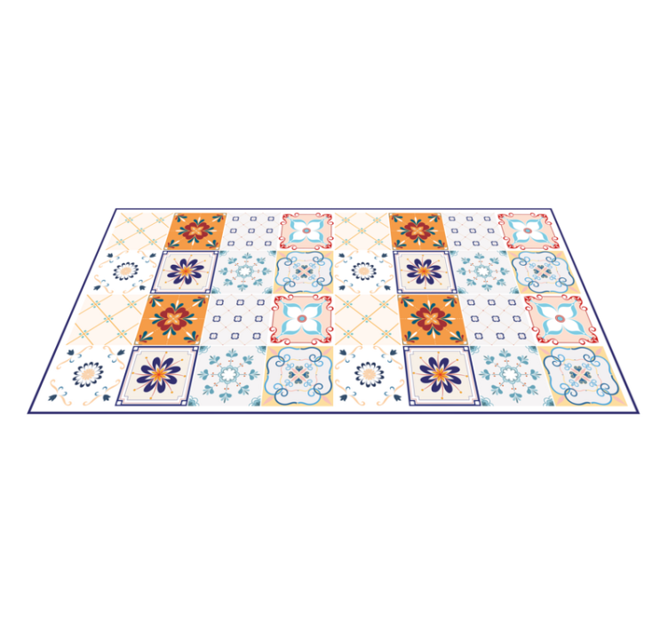 Tapis vinyle carreaux de ciment motifs en céramique colorés - TenStickers