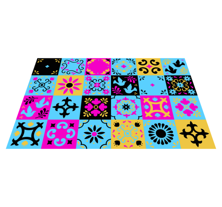 Tapis mosaique vinyle mosaïque à motifs colorés - TenStickers
