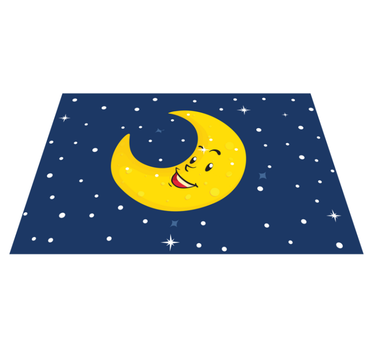 Tapis vinyle chambre bébé lune heureuse souriante - TenStickers