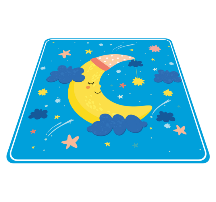 Tapis vinyle étoile lune souriante - TenStickers