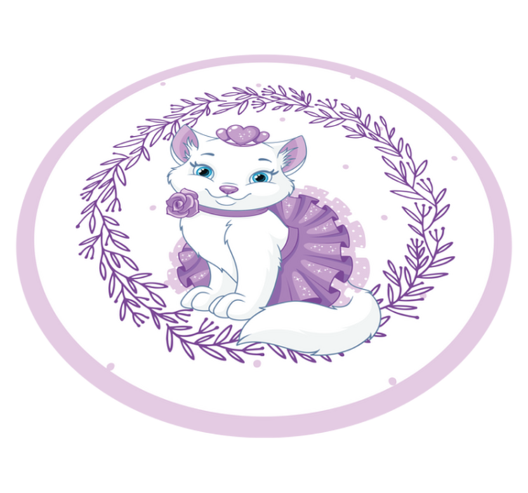 Tapis vinyle chambre bébé chaton floral violet - TenStickers