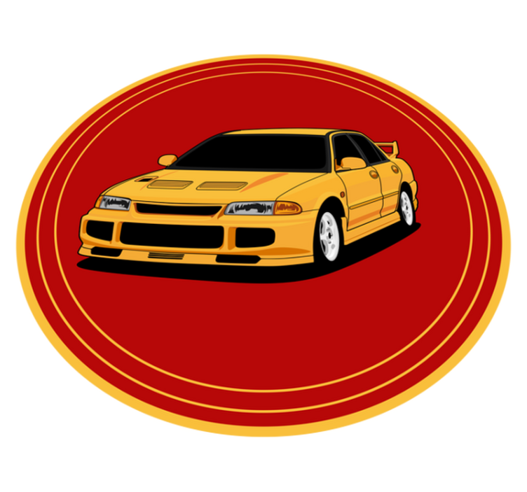 Tapis vinyle ado voiture de sport jaune - TenStickers