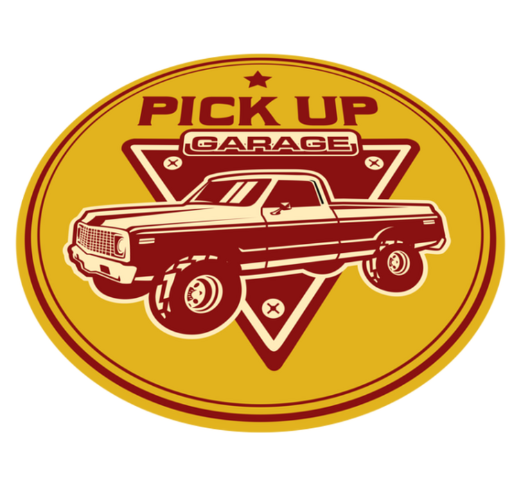 Tapis vinyle rétro garage de pick-up classique - TenStickers