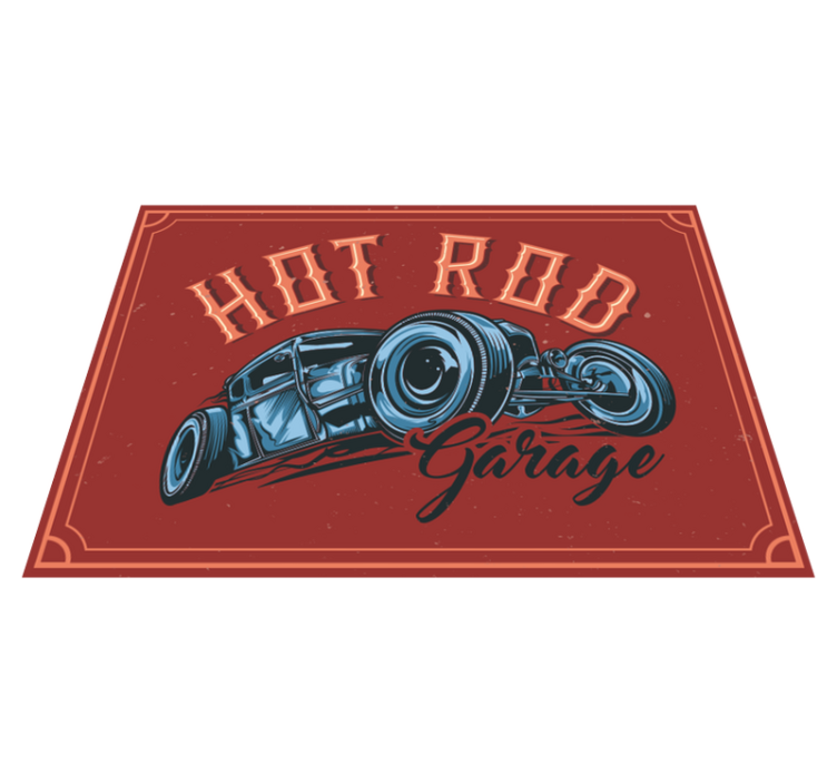 Tapis vinyle rétro thème hot rod - TenStickers