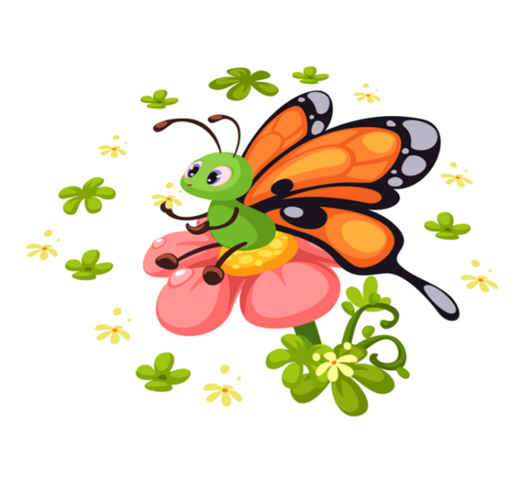 Tapis vinyle pour enfants joie des papillons colorés - TenStickers