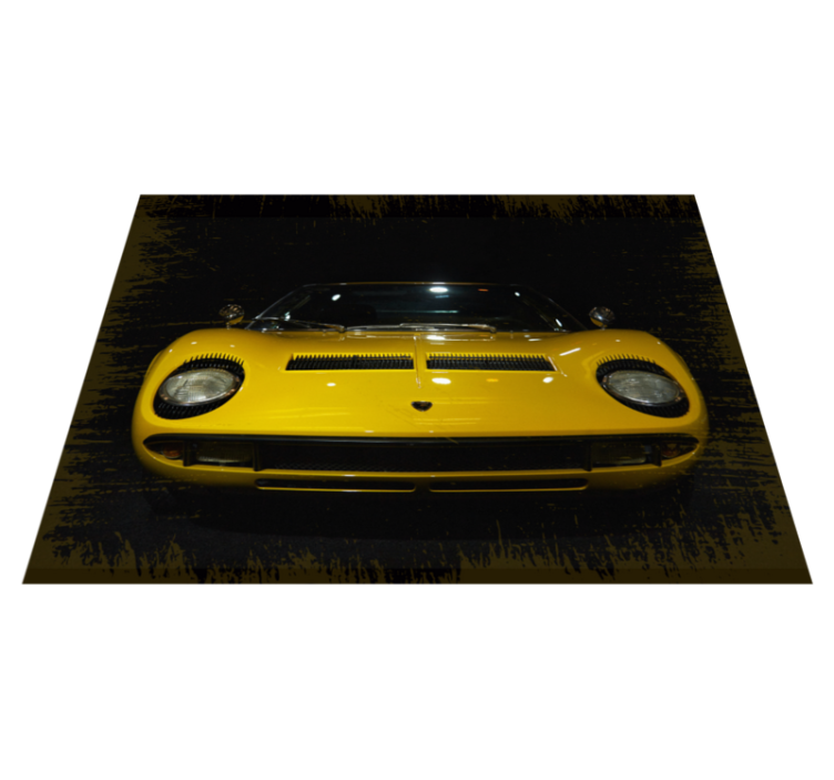 Tapis vinyle autouroute voiture de sport jaune classique - TenStickers