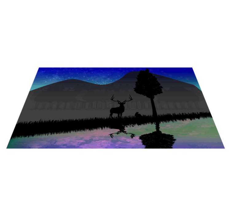 Tapis vinyle nature vue panoramique de la silhouette - TenStickers