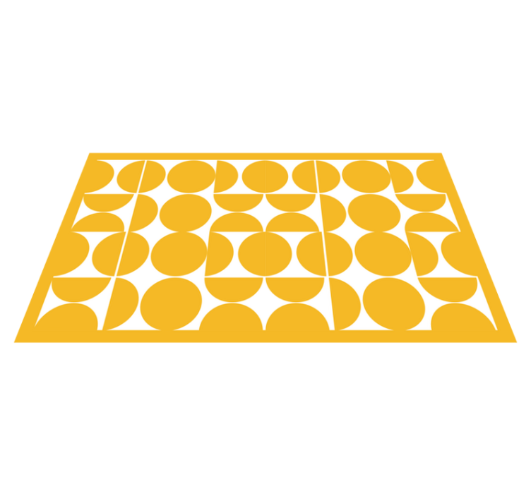 Tapis vinyles géométriques motif de cercle jaune - TenStickers