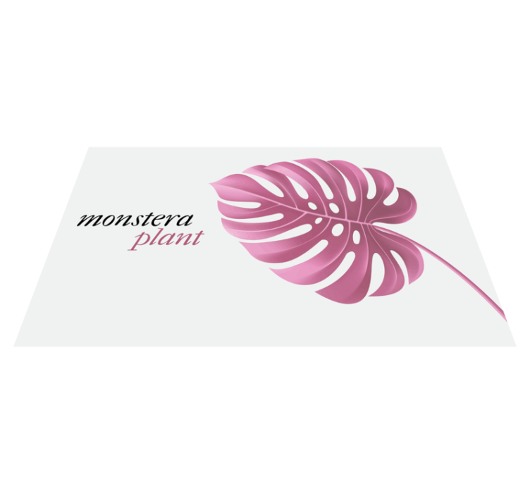 Tapis vinyle fleurs et plantes plante monstera rose - TenStickers