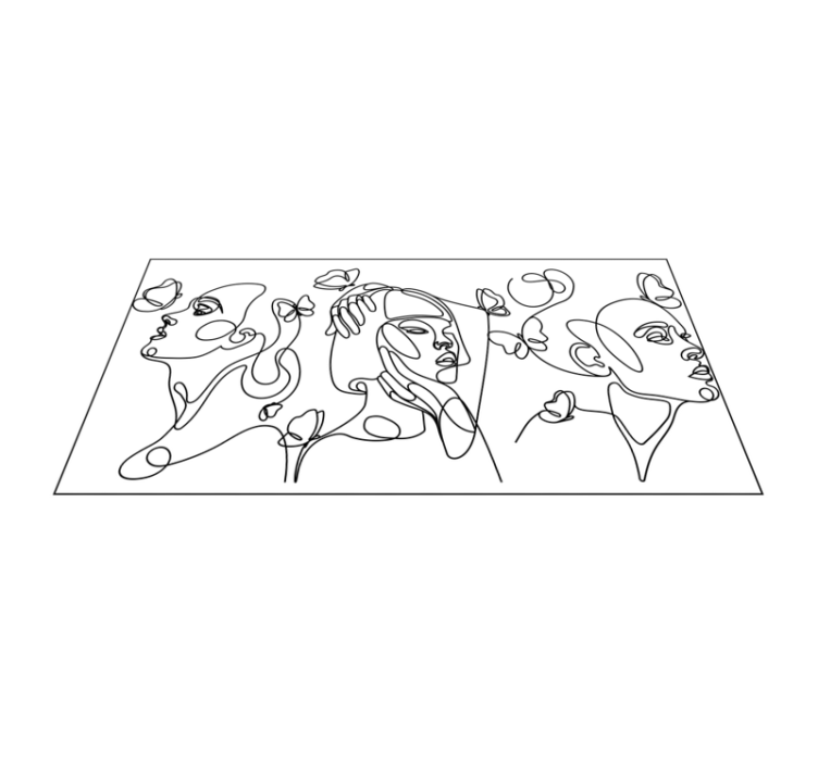 Tapis vinyle design moderne visages art abstrait - TenStickers