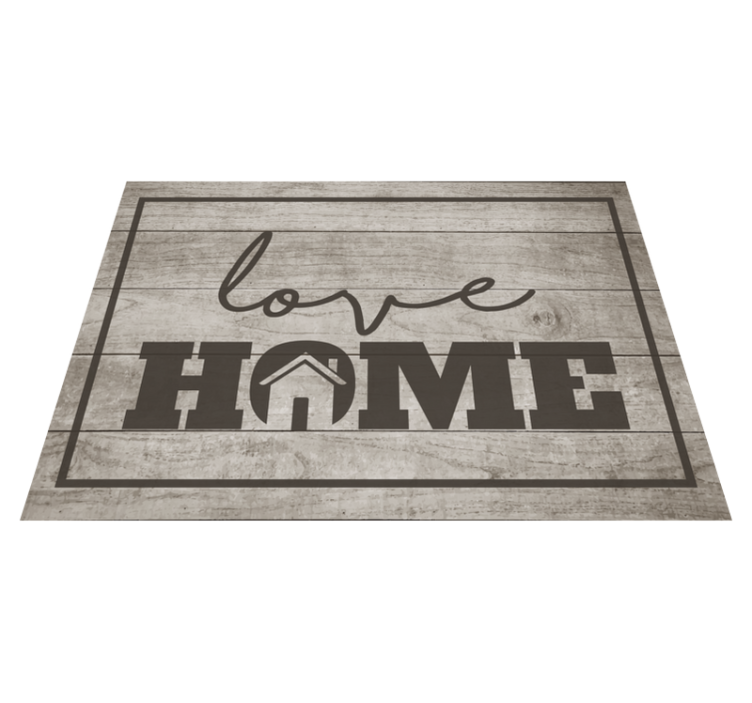 Tapis vinyle citation maison d'amour en bois - TenStickers