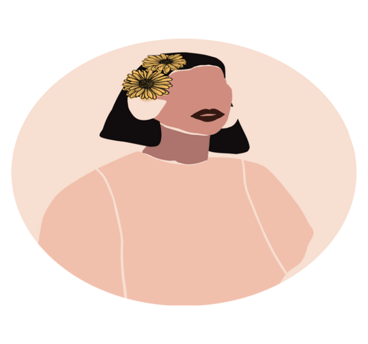 Tapis vinyle fleurs et plantes portrait floral - TenStickers