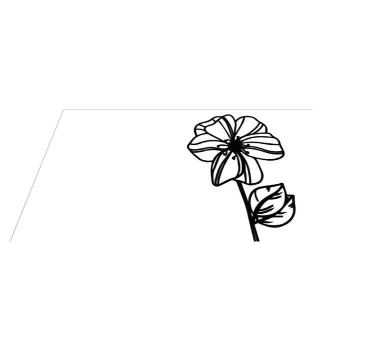 Tapis vinyle fleurs et plantes design noir et blanc élégant - TenStickers