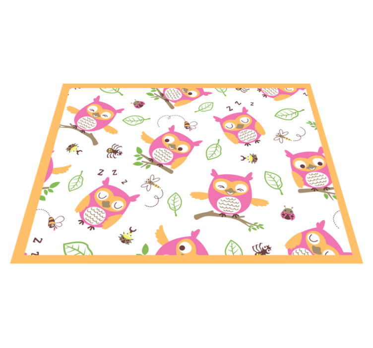Tapis vinyle chambre bébé joli motif de hibou - TenStickers