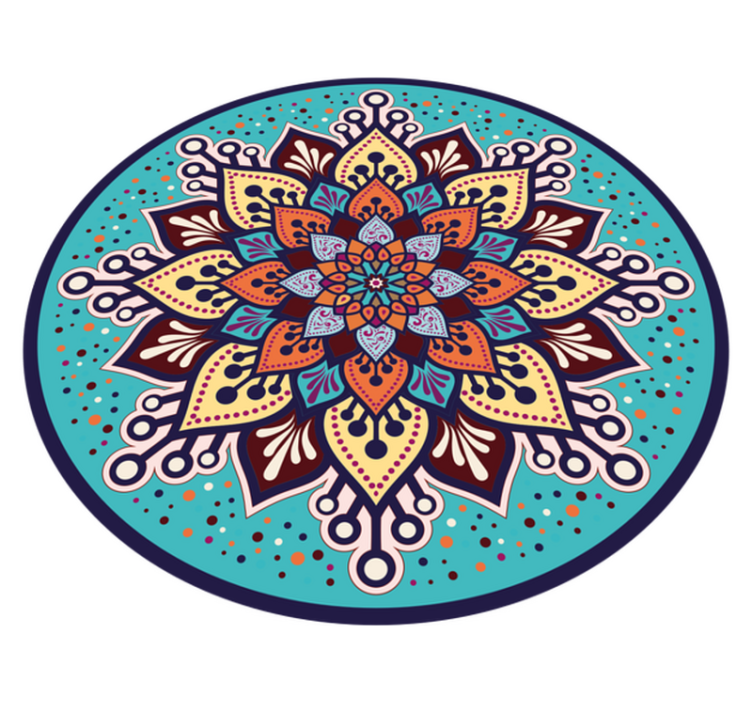 Tapis vinyle mandala arte colorido en círculo - TenStickers