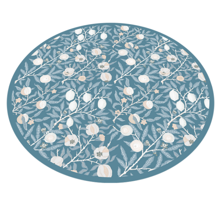 Tapis vinyle rond à motifs floraux - TenStickers