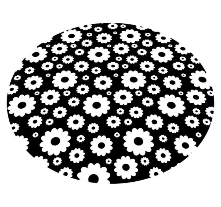 Tapis vinyle fleurs et plantes motif de fleur noire - TenStickers