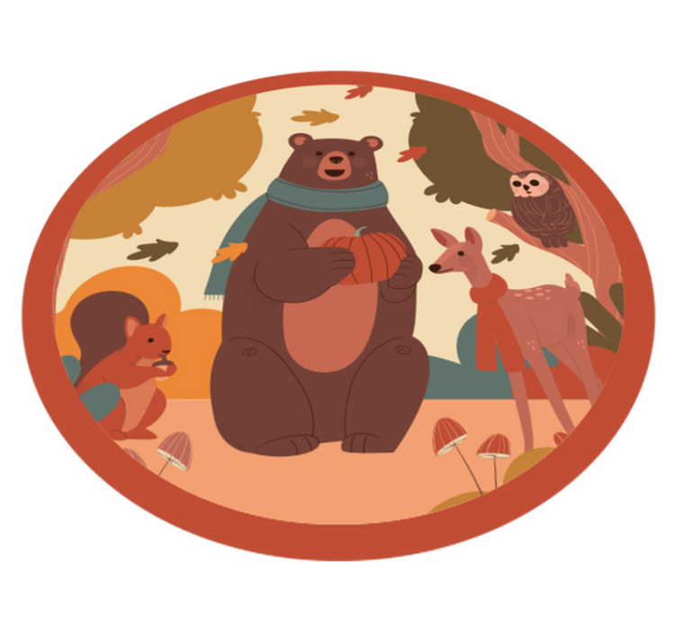 Tapis vinyle chambre bébé amis des animaux de la forêt - TenStickers