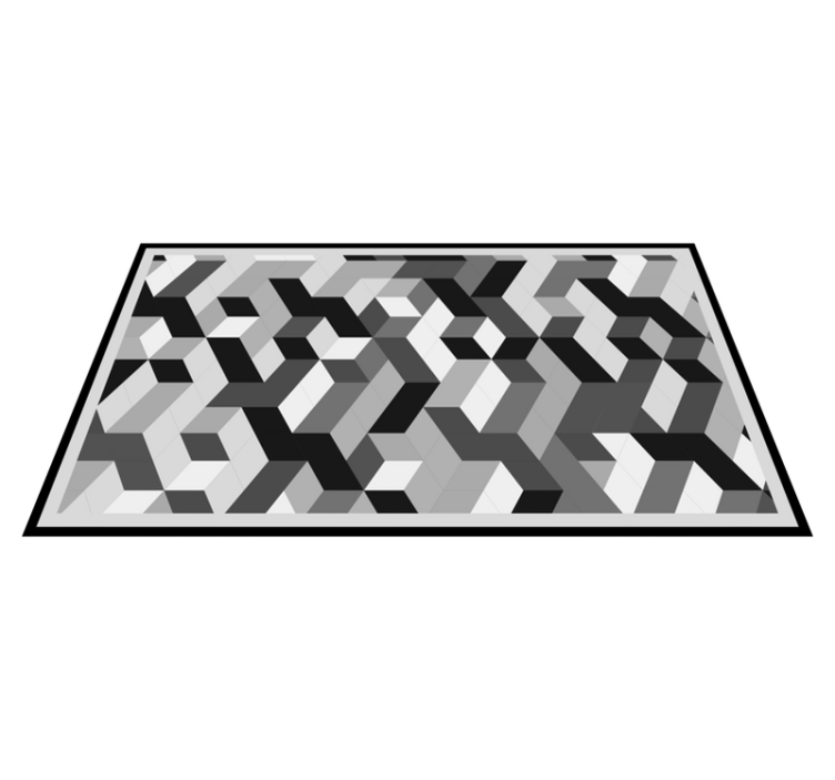 Tapis vinyles géométriques motif 3d gris - TenStickers