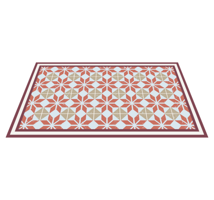 Tapis vinyle carreaux de ciment élément géométrique - TenStickers