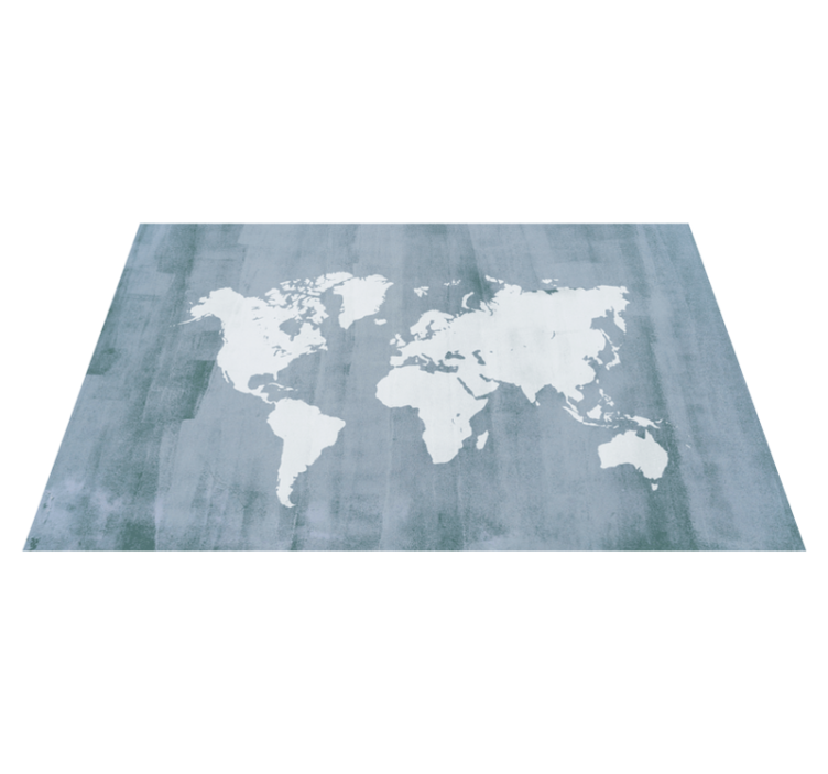 Tapis vinyle carte du monde continents gris - TenStickers