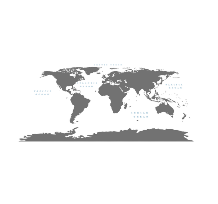 Tapis vinyle salon carte du monde stylisée - TenStickers