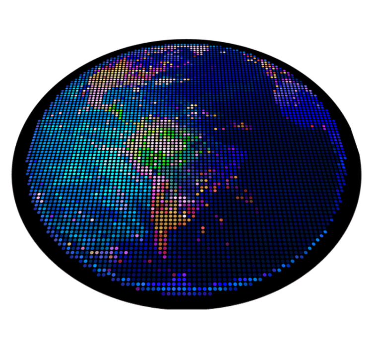 Tapis vinyle carte du monde boule de terre disco - TenStickers