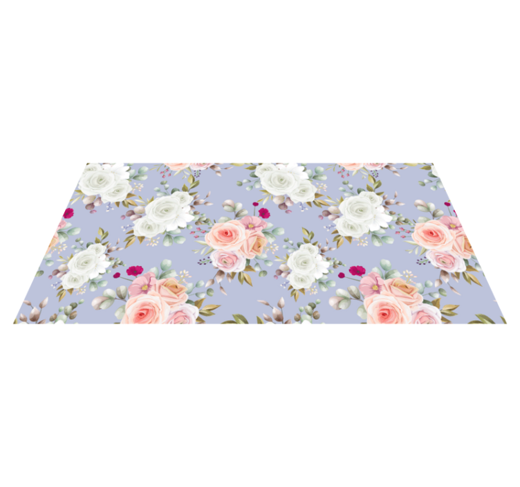 Tapis vinyle fleurs et plantes motifs de roses élégants - TenStickers