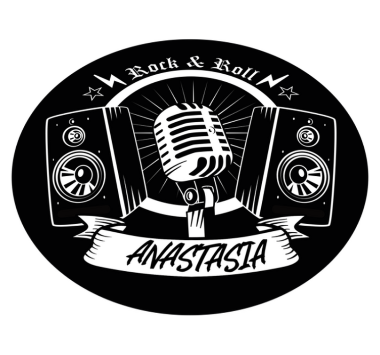 Tapis vinyle ado rock and roll avec nom - TenStickers