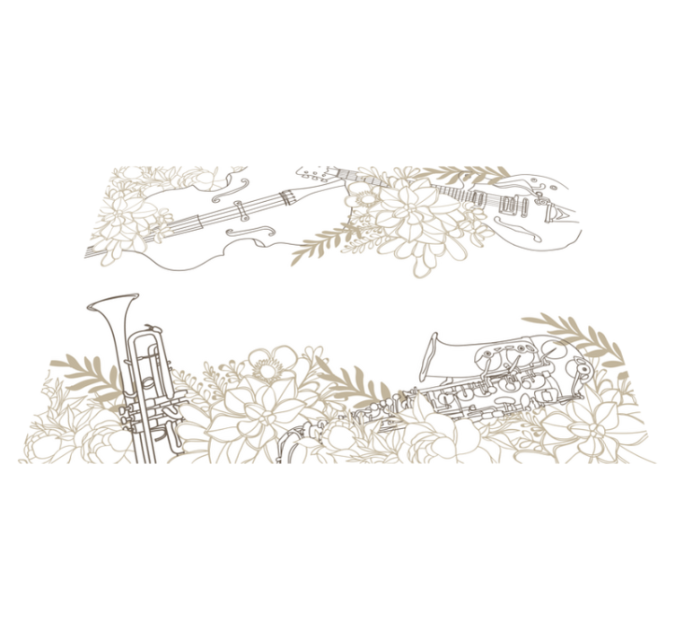 Tapis vinyle fleurs et plantes composition florale musicale - TenStickers