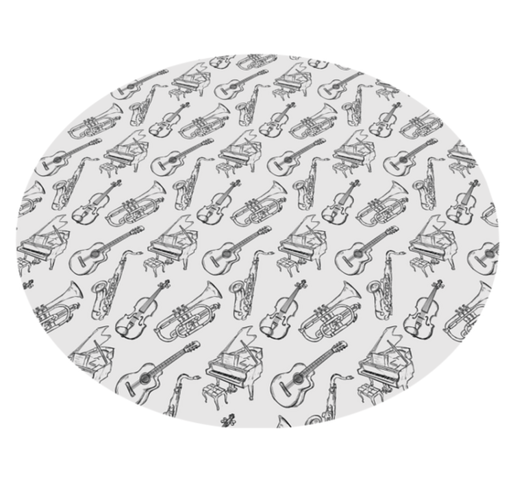 Tapis vinyle rond motif d'instruments de musique - TenStickers