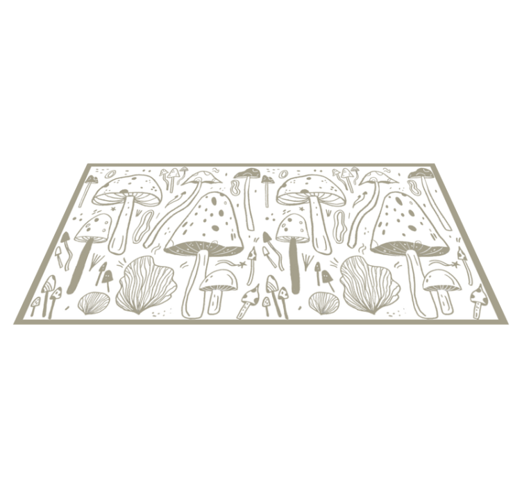 Tapis vinyle fleurs et plantes croquis de champignons - TenStickers