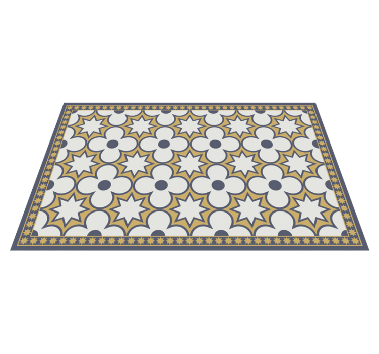 Tapis vinyle carreaux de ciment agencement Étoile mosaïque - TenStickers