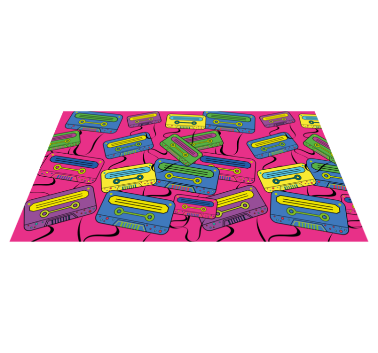 Tapis vinyle ado motif de cassette vintage - TenStickers