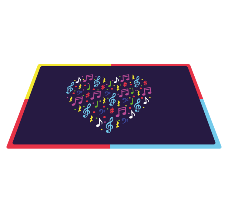 Tapis vinyle autres tapis cœur de musique coloré - TenStickers